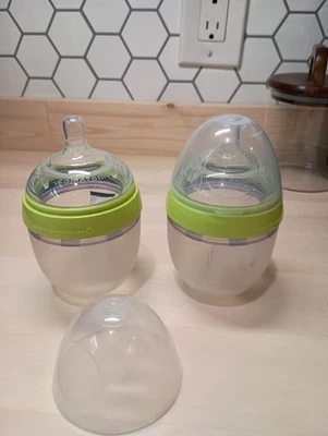 Como Tomo Green Silicone Baby Bottles 5 oz - 2 Count - NEW - Image 1 of 4