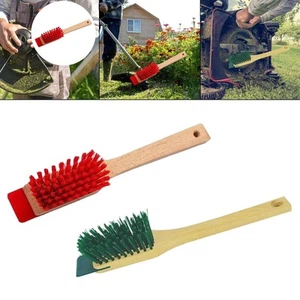 Lawnmower Brush Convenient Lightweight Outdoor Scraper Brush Wooden Handle - Picture 1 of 16