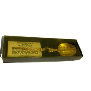 Cuchara de unción reproducción Westair corona joyas coleccionistas cuchara en caja - Imagen 1 de 3