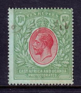 EAST AFRICA UGANDA — SCOTT 54 — 1912 KGV 10r ISSUE — USED, FISCAL CANCEL