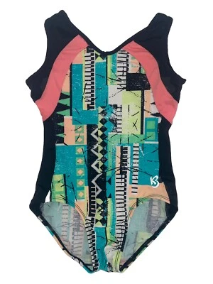 Leotardo de gimnasia juvenil KBee rosa/verde azulado/verde/naranja/negro/blanco L Foto 1 de 3