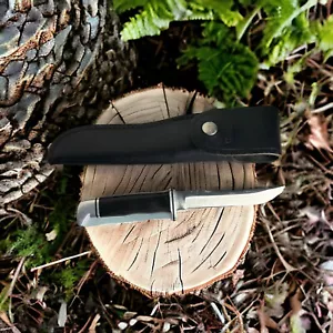 Vintage Buck 105 Pathfinder Hunting Knife Fix Blade Black Silver Original Sheath - Picture 1 of 12