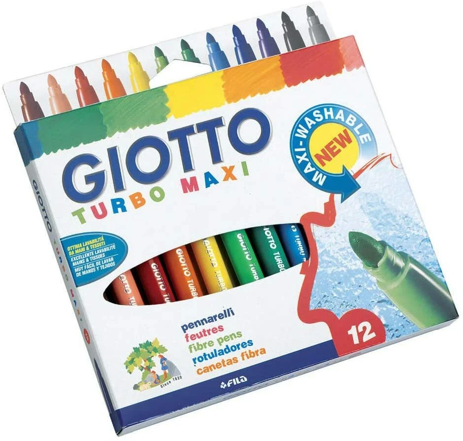 12 X GIOTTO TURBO MAXI JUMBO PENNE A FILO COLORATE - Immagine 1 di 1