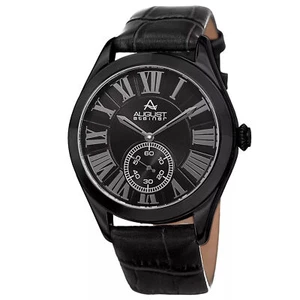 August Steiner AS8203BK Quartz Black Dial with Embossed Leather Strap Mens Watch - Picture 1 of 5