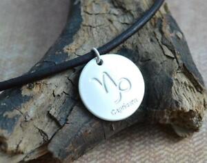 Capricorn Zodiac Sign Mens Leather Necklace Astrology Gift