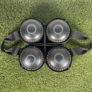 Thomas Taylor Lignoid Bowls Lawn Size 6 M-L2908 Stamped 98 Vtg Carry Bag Holder - Picture 1 of 19