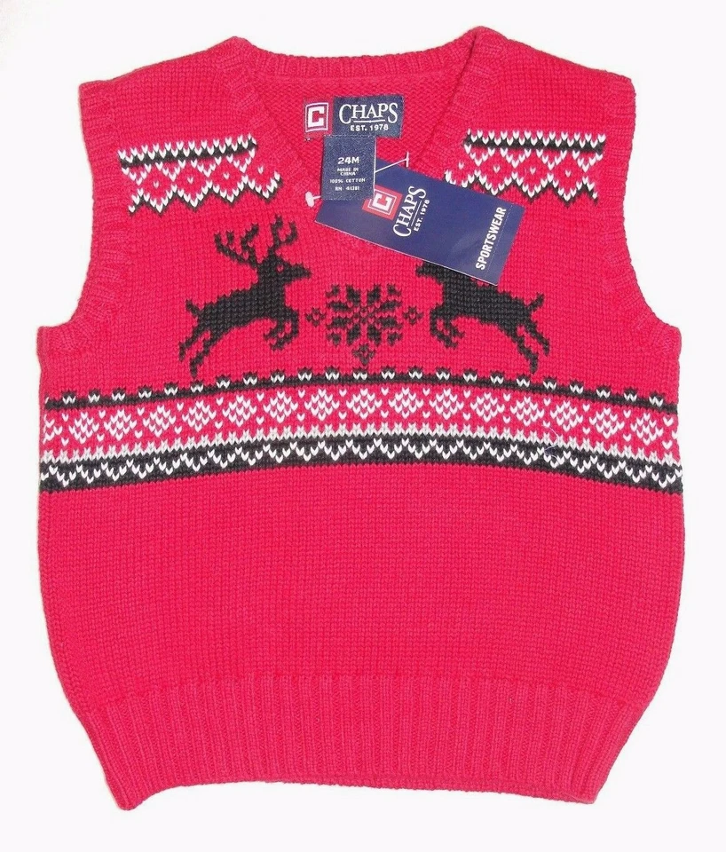 Infant Boy's Chaps Red Sleeveless Pullover Vest - Size 24 mos. - New with Tag - Image 1 of 1