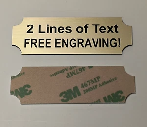 Custom Engraved 1x3 Brushed Gold finish Plate w/ Adhesive Backing / Plaque Tag - Picture 1 of 1