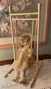 REPRODUCTION 13" all bisque jointed doll, in vintage swing, gorgeous clothes! - Picture 1 of 11