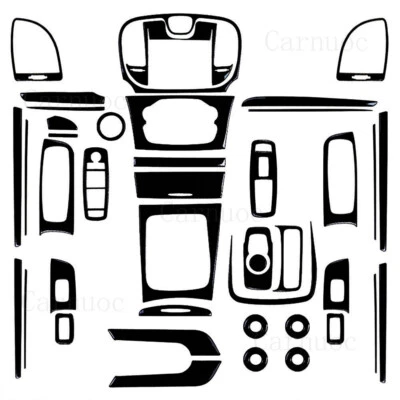 Juego completo de 43 piezas de molduras de cubierta negras brillantes para Chrysler 300 2015-22 Foto 1 de 4