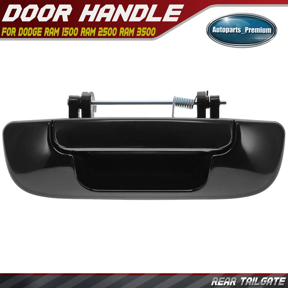 Puerta trasera negra mango liso para Dodge Ram 1500 02-08 Ram 2500 Ram 3500 03-09 Foto 1 de 4