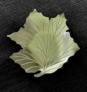 Vintage goldfarben NEOCRAFT von Everlast - Aluminium Blatt Design - Schale Tablett - Bild 1 von 7