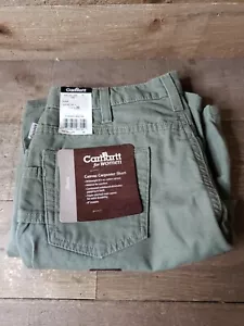 Carhartt For Women Green Canvas Carpenter Shorts Size 6 NWT - Picture 1 of 5
