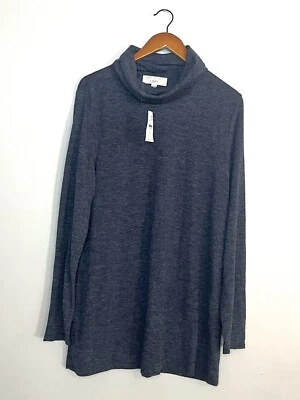 Ann Taylor Loft NOVO Suéter Gola Alta Cinza Mangas de Botão Macio Aconchegante Quente Tamanho XXL - Imagem 1 de 4