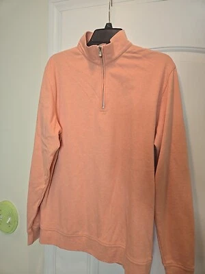 Camisa de GOLF Peter Millar 1/4 Cremallera Para Hombres Mediana Salmón Absorbente Pullover  Foto 1 de 4