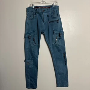 Smuggler's Moon Jeans Mens Blue 34 x 32 Denim Tapered - Picture 1 of 9