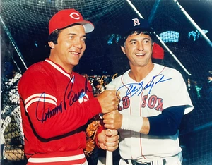 Johnny Bench Carl Yastrzemski Autographed 8x10 Baseball Photo (Beckett) - Picture 1 of 1