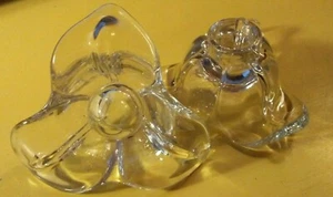  Paar antike Vintage Kristall Blumen Kerzenständer - Bild 1 von 4