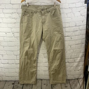 Levi Signature Straight Pants Mens Sz 33 x 30 Beige Khaki - Picture 1 of 11