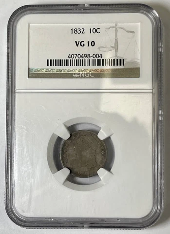 1832 P Dimes Capped Bust NGC VG-10 Cover
