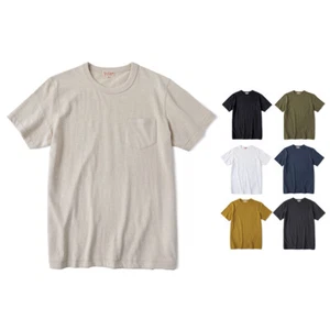 7.4 oz Slub Cotton Vintage Loopwheel Tubular Pocket T-Shirt - Picture 1 of 22