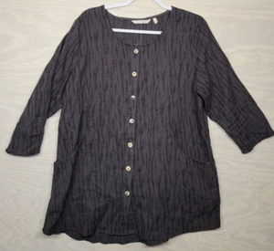 Weiche Umrandung Damen Gr. Large Tunika Shirt Knopfleiste Tasche 3/4 Arm - Bild 1 von 9