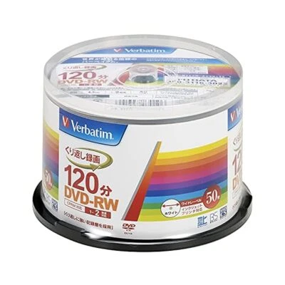 Verbatim Blank DVD Disc DVD-RW CPRM 4.7GB 50 Discs 1-2x White Label VHW12NP5 JP - Image 1 of 4
