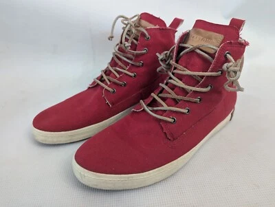 Blackstone 男式红色高帮帆布滑板运动鞋 11.5 US EUR45 波斯红色 FM30 — 第 1/4 张图片