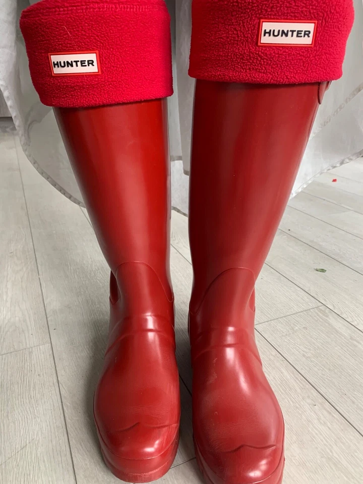 Hunter Mujer Original Alto Impermeable Lluvia, Rojo Militar - Varias Tallas Foto 1 de 4