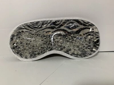 Womens Eye Mask Zebra Print Hook And Loop Closure Freeze Or Heat Elastic Strap - Изображение 1 из 2