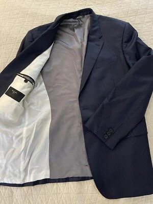 Paul Smith London Subtle Pinstripe Wool Slim Fit Suit Jacket in Navy Size 44 R - Imagem 1 de 4