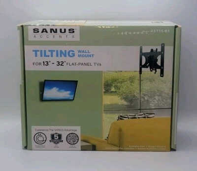 Soporte de pared inclinable para TV de pantalla plana Sanus Accents AST16-B1 13""-32"" • Nuevo en caja Foto 1 de 4