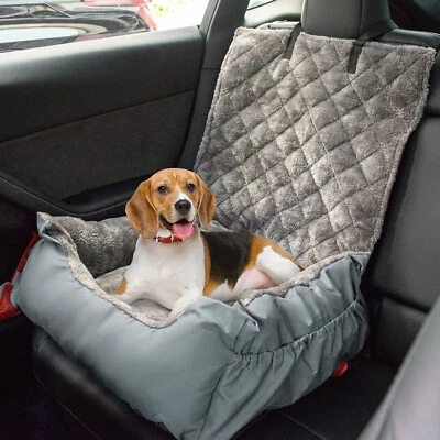 Dog Car Seat Portable Booster Seat with Storage Pockets Pet Car Bed Carrier