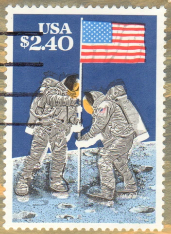 ERROR 2419 Unlisted Engraving Shift on DeRosset Hand Painted Space Moon Landing Cover