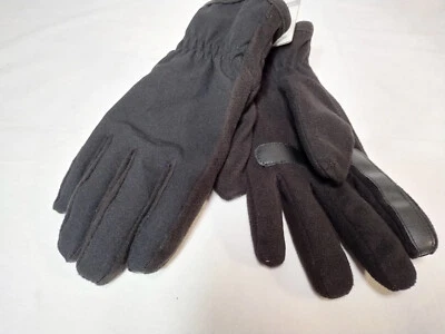 Isotoner WOMENS L/XL Water Resistant Winter Gloves Fax Fur Lined BLACK SmartDri - Image 1 of 2