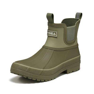 HISEA Mujer Pato Chelsea Botas de Lluvia Impermeables Cortas Exterior Barro Jardín Botas Foto 1 de 4