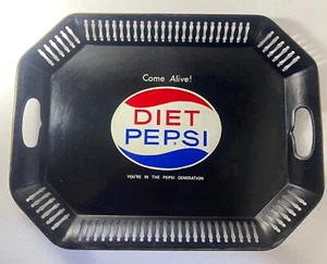 Vintage Soda Werbung 60er Jahre Diät Pepsi Metall Tablett - Bild 1 von 9