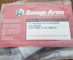 Savage bolt action centerfire rifles shotguns owners manual ORIGINAL & lock - Picture 1 of 2