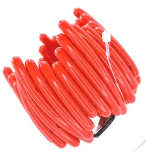 Cuff Red Resin Wide Wrap Bracelet Bangle One Size Expands Italy - Picture 1 of 6