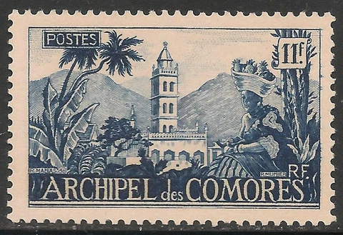 Comoro Islands #38 (A4) VF MNH - 1950 11fr Moroni Mosque on Grand Comoro Cover