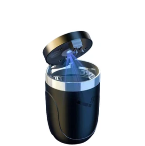 Light Metal Car Cupholder Ashtray with Push Open Lid and Automatic LED Light - Picture 1 of 3
