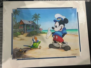 Disney Cruise Line & Parks Mickey Mouse Friends For Shore Print Art Doug Bolly - Picture 1 of 2