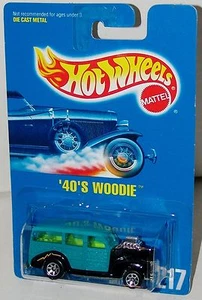 Hot Wheels años 40 Woodie 1940 Ford Sp7 tarjeta azul coleccionista #217 Malasia 1995 - Imagen 1 de 1
