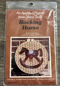 CRAFTS UNCUT SEWING PATTERN ROCKING HORSE MACHINE APPLIQUE YOURS TRULY 70s VTG - Picture 1 of 7