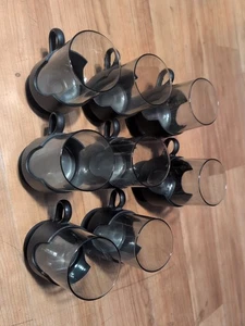  8 - Glas-Snap von Corning Becher Tassen schwarz Kunststoff hell getöntes Glas 8 Unzen 12oz - Bild 1 von 2
