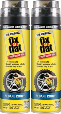Fix-A-Flat 16oz Tire Repair Sealant & Inflator for Cars - 2 Pack Eco Formula - Image 1 of 4