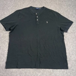 Polo Ralph Lauren schwarzes federleichtes Mesh Henley T-Shirt Herren Gr. XXL - Bild 1 von 6
