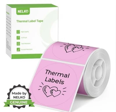 Etiquetas térmicas para fabricante de etiquetas Nelko PM220, etiqueta térmica redonda de 2 pulgadas (50 mm)... Foto 1 de 4
