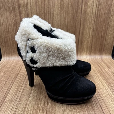 UGG Georgette Botines de Gamuza Negros para Mujer Talla 9 5” Tacón Puño Tobillo Foto 1 de 4