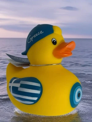 Greek Flag Rubber Duck, Greece Agean Art - Image 1 of 4